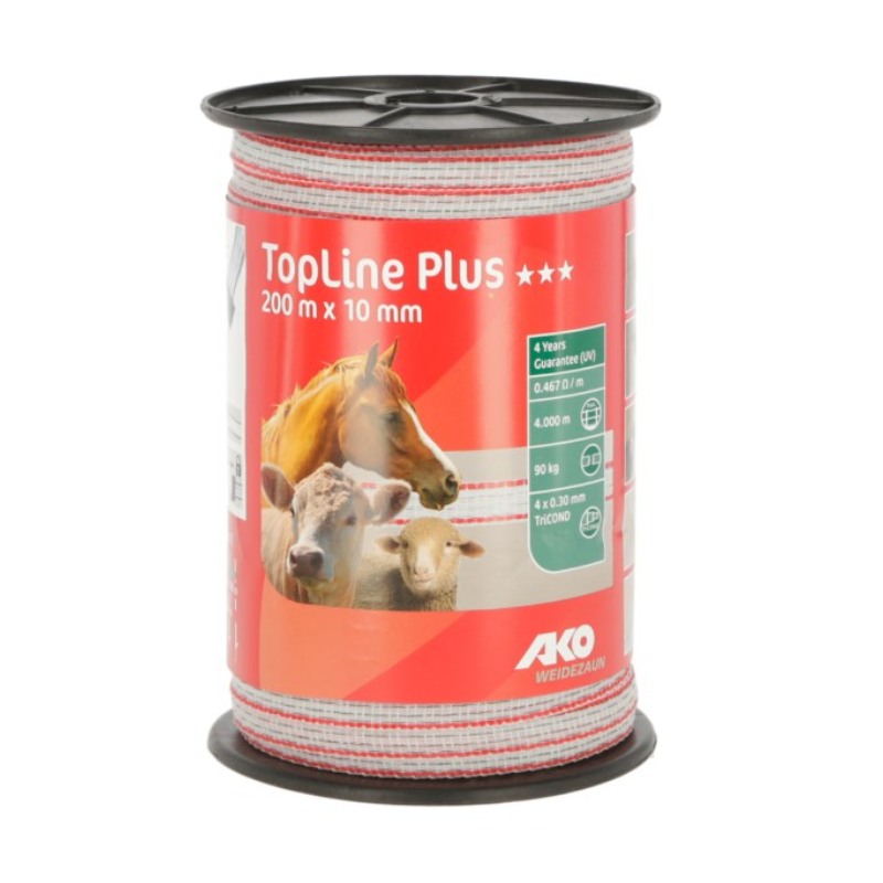 Aitanauha, AKO Top Line Plus, 10 mm x 200 m, valkoinen/punainen